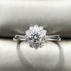 Cao Shi deseja novo anel requintado de flor floco de neve zircônia diamante artificial anel de noivado banquete de casamento europeu e americano