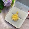 Pingente de Girassol Banhado a Ouro Joias para Mulheres, High-End, Longa Duração, Nicho, Luxo Leve, Pingente de Flor Begônia Atacado