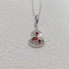 Colgante de Perla de Agua Dulce Natural Zhuji con un Diseño Simple en Forma de Diamante, Sensación de Alta Gama, Colgante de Perla, Collar de Perlas al por Mayor para Mujeres