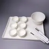Tazón Pequeño de Porcelana Blanca, Tazón para Aceites Esenciales, Tazón para Mascarillas Faciales, Spa de Compresa Húmeda, Plato Mezclador para Productos de Clínica de Cuidado de la Piel