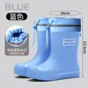 Sapatos de água da moda galochas botas curtas com cadarço impermeáveis femininas de cano médio antiderrapantes resistentes ao desgaste sapatos de borracha para cozinha galochas femininas quentes