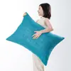 Almofada Retangular de Linho Cor Lisa Casual para Sofá Travesseiro Longo Sala de Estar Quarto Cabeceira Encosto Almofada Grande Almofada Lombar