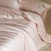 Conjunto de cama de quatro peças Girly com 60 contagens de Tencel Lenzing, toque gelado de seda gelada, lençol de cama Lyocell de luxo leve, capa de edredom, conjunto de cama