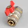 Venta Directa de Fábrica Tubería Aluminio-Plástico Válvula de Bola de Latón 1216 1620 Rosca Exterior Válvula de Bola Electrochapada