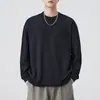 Roupas Masculinas Fengshe / Novo Suéter Retro Japonês para Primavera e Outono Versátil Simples Masculino Moletom de Manga Longa Caimento Solto Tendência Camada de Base