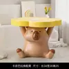 Banco Creativo para Cambiar Zapatos de Capibara, Pieza Decorativa de Piso de Capibara, Mesa de Café Pequeña de Almacenamiento para Entrada de Sala de Estar, Banco Bajo para Cambiar Zapatos en Casa