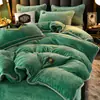 Luxo Leve Qualidade Materna e Infantil Espessado Veludo Leiteiro Conjunto de Quatro Peças Inverno Anti-Estático Forrado com Lã Cobertura de Colcha Veludo Coral 3 Roupa de Cama