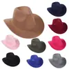 Chapéu de feltro de cor sólida de origem transfronteiriça, chapéu de jazz retrô britânico, chapéu de cavalheiro de aba plana para homens e mulheres, chapéu de topo plano da Amazon