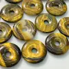 Ojo de Tigre Amarillo 30mm Hebilla de la Paz Moneda Antigua Cuentas de Piedra Natural Moneda Antigua