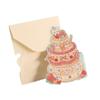 Feliz aniversário estéreo bolo de aniversário dobrável cartão de felicitações floricultura bênção de aniversário mensagem simples pequeno cartão dia do professor