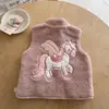 Chaleco de Felpa para Niños Estilo Otoño Invierno 2026 para Hombre Chaqueta de Dibujos Animados para Niños Pequeños Forro de Felpa para Bebé Chaleco Lindo para Niñas Elegante