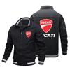 Otoño Europeo y Americano Nuevo Duca Chaqueta Estampada para Motociclista Hombre Cardigan de Calle para Hombre Abrigo con Cremallera