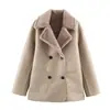 Comércio Exterior Transfronteiriço Roupas Femininas Outono e Inverno 2025 Estilo Europeu e Americano Gola Lapela Manga Longa Dupla Face Reversível Jaqueta para Mulheres F612090