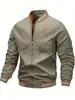Chaqueta Casual Sencilla para Hombre Primavera y Otoño 2025, Exclusivamente para Ventas Transfronterizas, Ropa de Trabajo Deportiva de Color Sólido, Estilo de Moda Europeo y Americano para Hombre