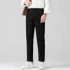 Pantalones Casuales Elásticos de Verano para Hombre Marca de Moda Pantalones Finos de Algodón 2024 Nuevos Pantalones Sueltos de Nueve Puntos para Hombre