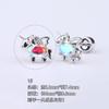 Pendientes de acero de titanio 316L con microincrustaciones de circonio y chapado en oro y cobre, con forma de hueso de oreja, AB, coloridos, con perforación transfronteriza, joyería para oreja.