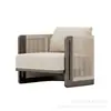 Sofá exterior moderno minimalista, adecuado para patios, villas, jardines y hoteles; juego de sofá de mimbre para ocio para uso en exteriores
