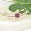 Pulsera de Flores Secas, Cordón de Encaje Blanco Crudo, Gipsofila, Adornos de Flor de Campanilla de Invierno, Tejido de Cristal Hecho a Mano con Planta Real