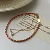 Pulseira de Prata Esterlina S925 com Cordão Vermelho Trançado Design de Nicho Simples e Fashionável Segunda Mão Vintage Luxo Acessível Pulseira de Ano Novo