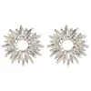 Pendientes florales de plata vintage transfronterizos europeos y americanos con un diseño geométrico de alta gama, versátiles para la moda de verano y el uso diario, para mujer