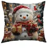 Popular Entrega Rápida Transfronteriza de Amazon Temu Funda Decorativa de Poliéster para Cojín de Sofá Navideño