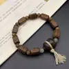 Pulsera de Árbol de Agar de la Fortuna de un Solo Círculo, Hecha a Mano Original, Inspirada en el Zen, Estilo Nacional, Diseño Étnico Nuevo Chino, Unisex, Artículo Coleccionable Versátil