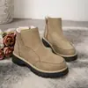 Botas Curtas de Inverno 2026 Transfronteiriças Novo Vintage Tamanho Grande Comércio Exterior Quente Zíper Lateral Solado Grosso para Mulheres em Estoque