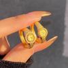 Ouro Areia 520 Anel Relógio Pequeno Dourado Feminino Ouro Imitação ins Moda Anel Aberto Anel Digital Presente Dia dos Namorados Atacado