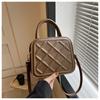 Bolso pequeño de rombos a la moda estilo coreano, bolso cuadrado pequeño sencillo de color sólido, bolso de mujer para llevar en la mano, bolso a cuadros, bolso bandolera portátil para el hombro