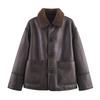 Otoño e Invierno 2025 Nueva Moda Callejera Casual Europea y Americana Transfronteriza para Mujer Chaqueta de Doble Cara de Dos Usos W025 11914
