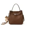Bolso Versátil con Patrón de Lichi para Mujer 2026 Nuevo Estilo Bolso Cubo Suave de Gama Alta Bolso Cruzado Retro para Primavera y Verano para Mujer