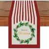 Nuevo camino de mesa de lino transfronterizo con diseño de calabaza de Navidad para el hogar, comedor, sala de estar, mesa de comedor, decoración interior y exterior