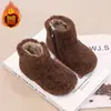 Botas de Nieve Cálidas de Invierno Casual Coreanas para Niñas, Suela Suave, Manga de Piel, Botines Cortos, Más Terciopelo, Lana de Cordero