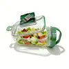 Saladkid Salad Pod Contenedor de Plástico para Ensalada con Tapa de Apertura Lateral, Frasco para Conservar Frescura, Contenedor Sellado
