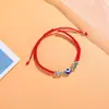 Pulsera de la Suerte Ojo Turco Ojo Malvado Palma Trenzada Hecha a Mano Más Vendida Transfronteriza Hamsa Pulsera Ojo Azul