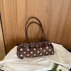 Bolsa de Veludo com Flocagem Feminina 2026 Nova Tendência Outono Pequena Nicho Bolinhas Bolsa de Mão Trabalho Deslocamento Bolsa de Ombro Único Sob o Braço