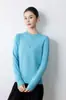 Camisa base versátil de alta gama lista para usar, textura lisa, simple y elegante, cuello redondo, manga larga, básica, para primavera y otoño, casual, para mujer