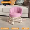 Taburete Pequeño con Ruedas, Respaldo y Giratorio para el Hogar, Taburete Bajo con Respaldo, Silla Pequeña, Taburete para Cambiarse los Zapatos, Taburete para Bebés y Niños Pequeños