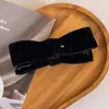 Clip de Plátano con Lazo de Terciopelo Dorado Retro y Brillo Fino para Mujer, Clip Retorcido, Nuevo para Otoño e Invierno, Clip Vertical para Cola de Caballo Alta, Pasador, Accesorios para el Cabello