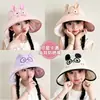Nuevo sombrero infantil de ala ancha para verano, lindo protector UV para niñas, sombrero de sol plegable con parte superior abierta para niños pequeños