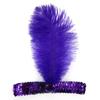 Tocado Flapper de Lentejuelas Halloween lentejuelas pluma pluma de avestruz taladro cabeza diadema