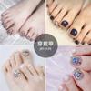 J81-120 uñas de los pies color sólido diamante de imitación para chicas calientes elegantes nacarado usando láminas de uñas láminas de uñas postizas terminadas al por mayor