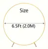 Arco circular de hierro de 2 m de diámetro en color dorado, soporte grande para flores de pie para bodas, arreglos florales artificiales y accesorios para globos