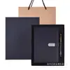 Cuaderno rayado en relieve acolchado A5 registro de reunión de negocios soporte impresión logo pedido caja de regalo de negocios