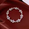 Pulseira Abridora Flor de Zircônia de Luxo Leve Francesa Simples Moderna Versátil Pulseira de Temperamento Design de Nicho Joia de Mão Feminina