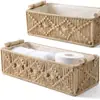 Caixa de Armazenamento de Mesa Cesto de Armazenamento de Corda de Algodão Tecido Cesto de Armazenamento de Corda de Cânhamo Cesto de Armazenamento Cesto de Organização Cesto de Armazenamento de Lanches de Mesa de Corda de Cânhamo