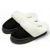 2026 Inverno Novo Casal Pantufas de Algodão Pelúcia Espessa Antiderrapante Interno Casa Calor Pós-parto Pantufas de Pelo Feminino