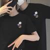 Camiseta de Verano Fresca de Seda de Hielo Estilo Hong Kong para Hombres y Mujeres Camiseta Versátil Sencilla Vestido de Pareja Hombres y Mujeres Mismo Mangas Cortas Tendencia