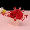 Conjunto de três peças para penteado de noiva estilo coreano estilo Mori faixa de cabelo acessórios de cabelo vermelhos faixa de cabelo Xianmei acessórios para vestido de noiva toast