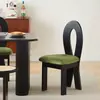 Silla de Madera Maciza Retro Francesa Silla de Comedor Diseñador de Hogar Estilo Medieval Wabi-Sabi Silla Respaldo de Silla Mesa de Comedor de Restaurante Silla Sirena